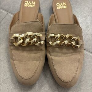 Steve Madden Brown Loafers with Gold Accent